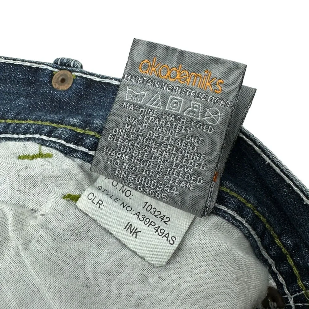 AKADEMIKS Vintage Jean Shorts Embroidered Skater Hip Hop Jorts‎ Baggy Sz 40